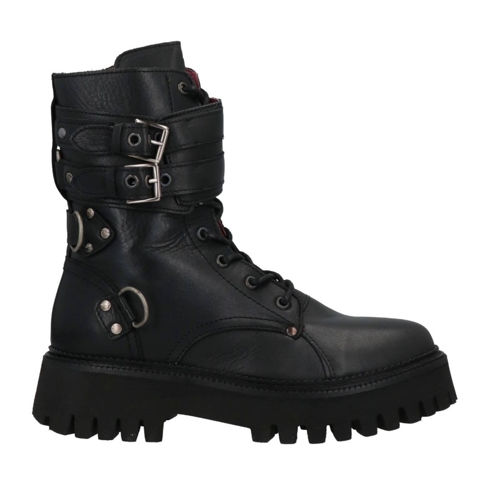 Bronx leather combat boots, size 6